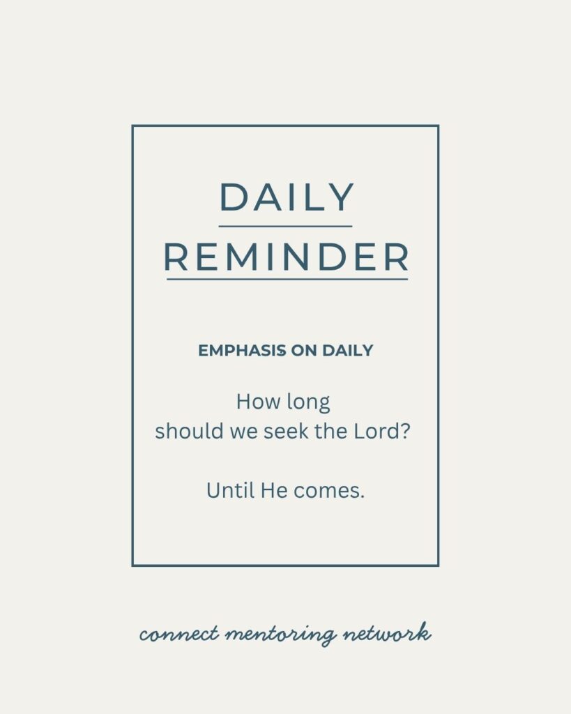 Seek the Lord Continually